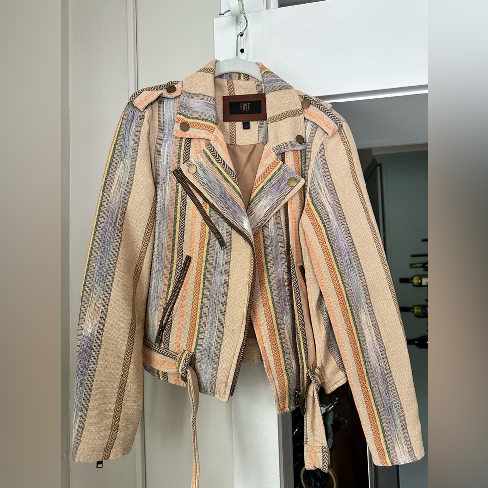 Frye Cotton Moto Jacket | Size S | Multicolor